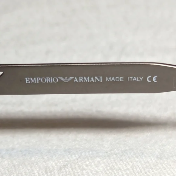 Vintage Emporia Armani Sunglasses Silver Frame Gold Logo and Case